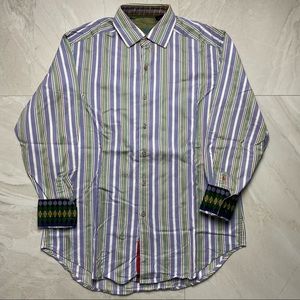 Robert Graham Striped Button Shirt Excellent Cond.